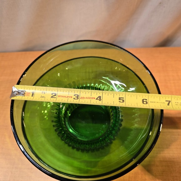 2 Vintage‎ A.L. Randall Emerald Green Glass Bowls Prairie View Ill 6.5" Diameter - Picture 7 of 8